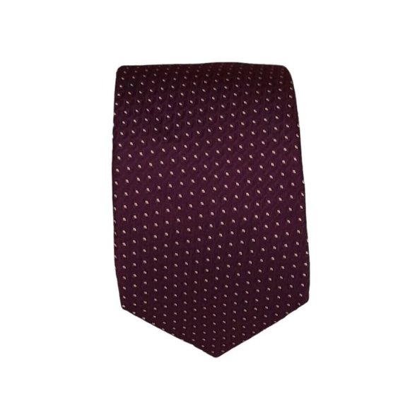 Charles Tyrwhitt Other - CHARLES TYRWHITT Bordeaux Geometric Silk Slim Tie ENGLAND 59"/ 2.8" EC